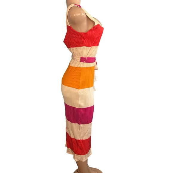 Ted Baker Ribbed Midi Casual Striped Dress Multicolor - Picture 5 of 10